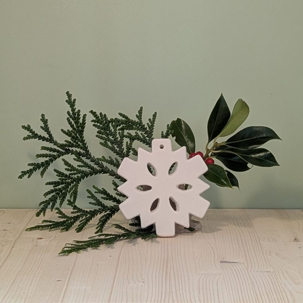 Juleophæng fladt – Snefnug